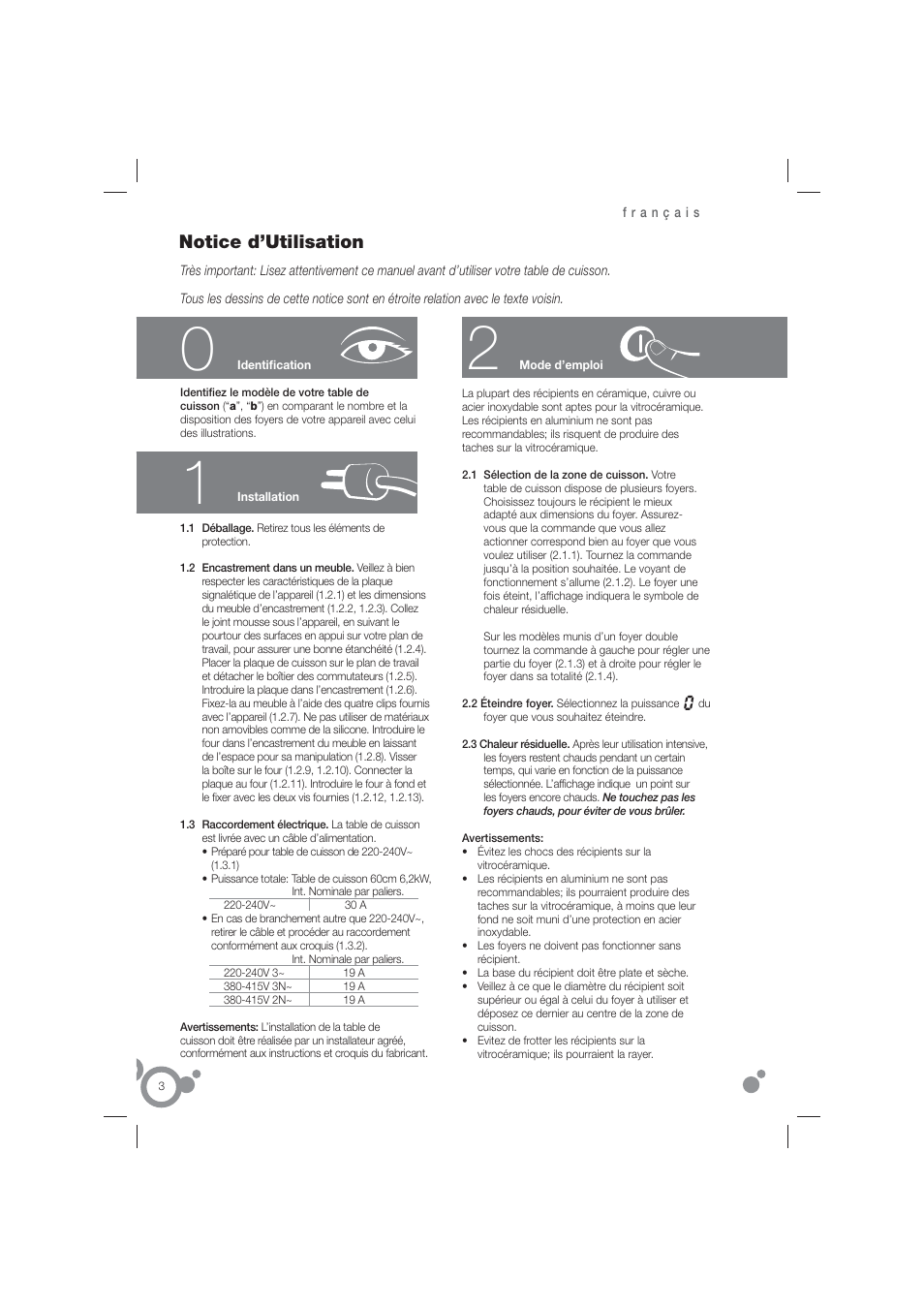 Notice d’utilisation | Fagor 2VFP-400X User Manual | Page 4 / 26