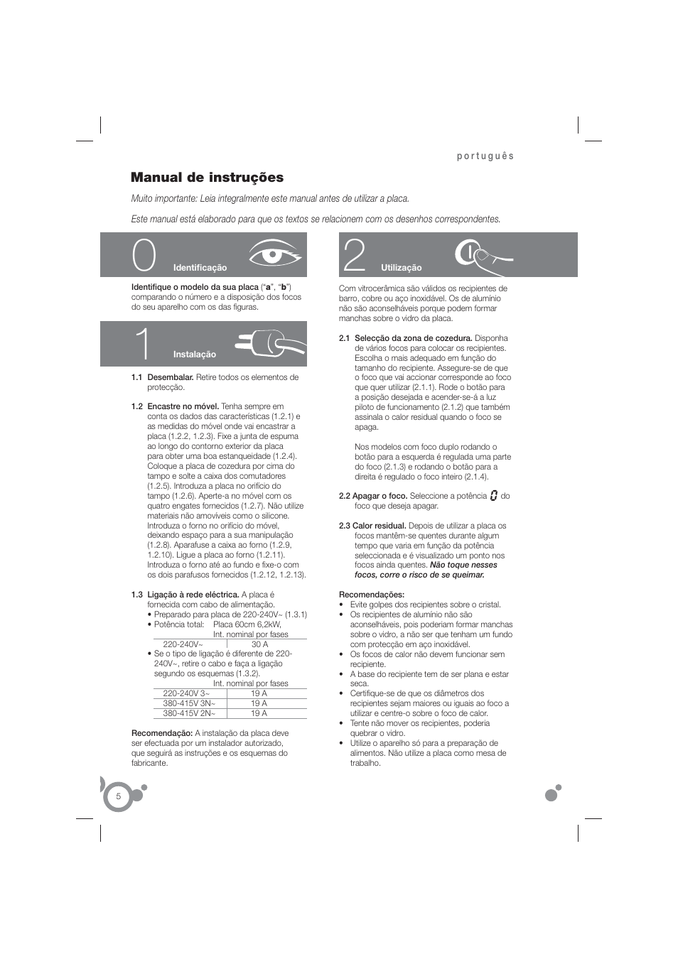 Manual de instruções | Fagor 2VFP-400X User Manual | Page 6 / 26