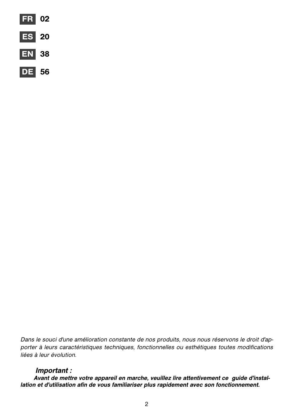 Fagor CFB-1000AIX User Manual | Page 2 / 76