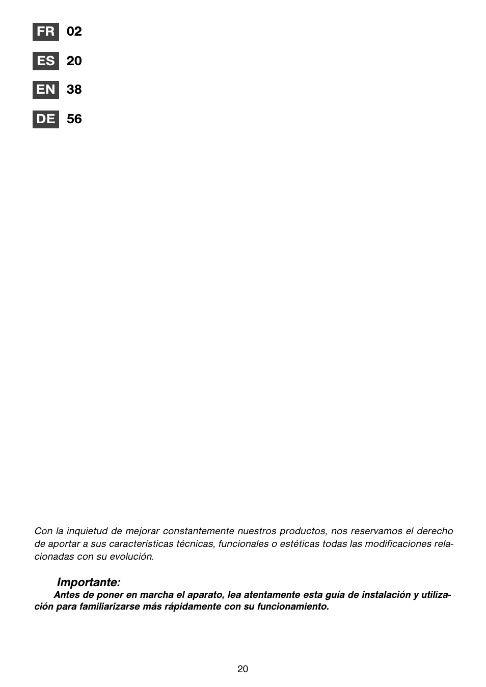 Fagor CFB-1000AIX User Manual | Page 20 / 76