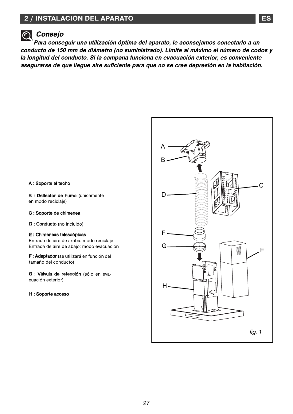 Consejo, 2 / instalación del aparato es | Fagor CFB-1000AIX User Manual | Page 27 / 76