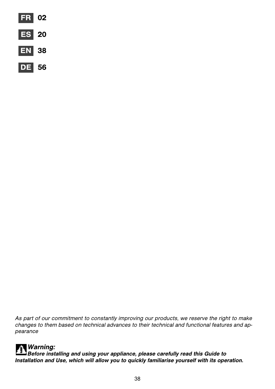 Fagor CFB-1000AIX User Manual | Page 38 / 76
