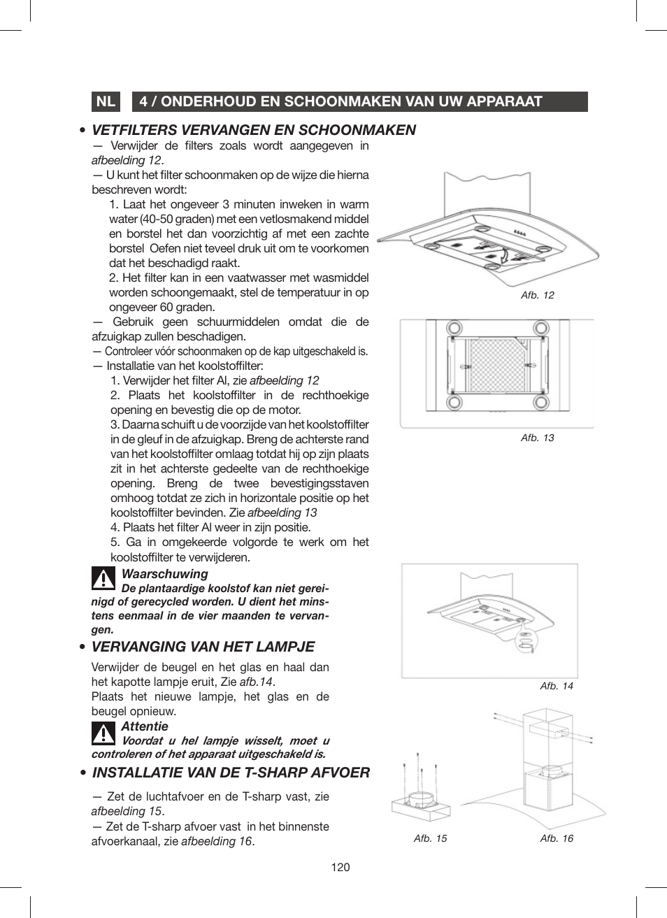 Installatie van de t-sharp afvoer | Fagor 9CFV92IX User Manual | Page 120 / 144