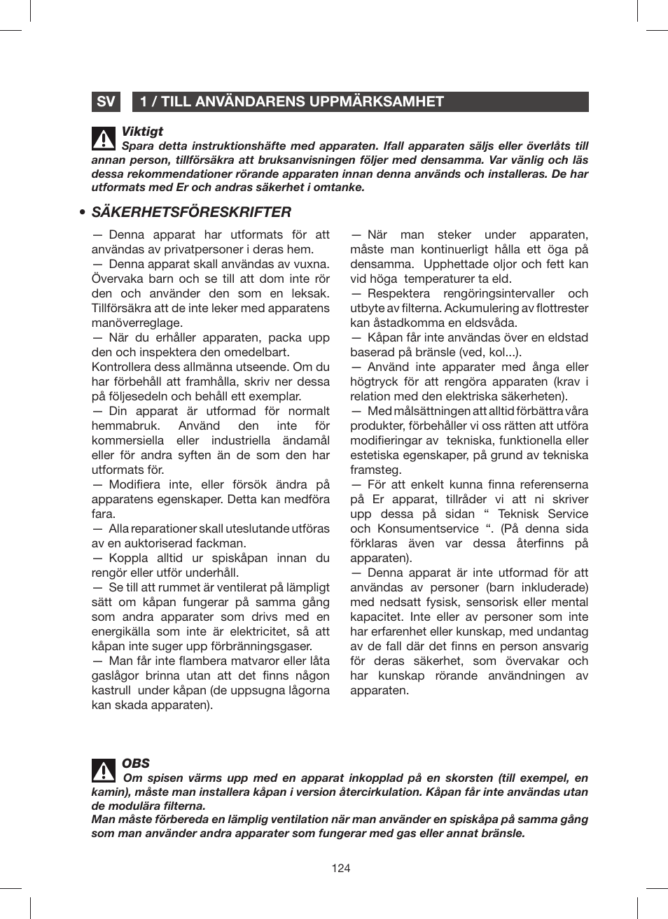 Fagor 9CFV92IX User Manual | Page 124 / 144