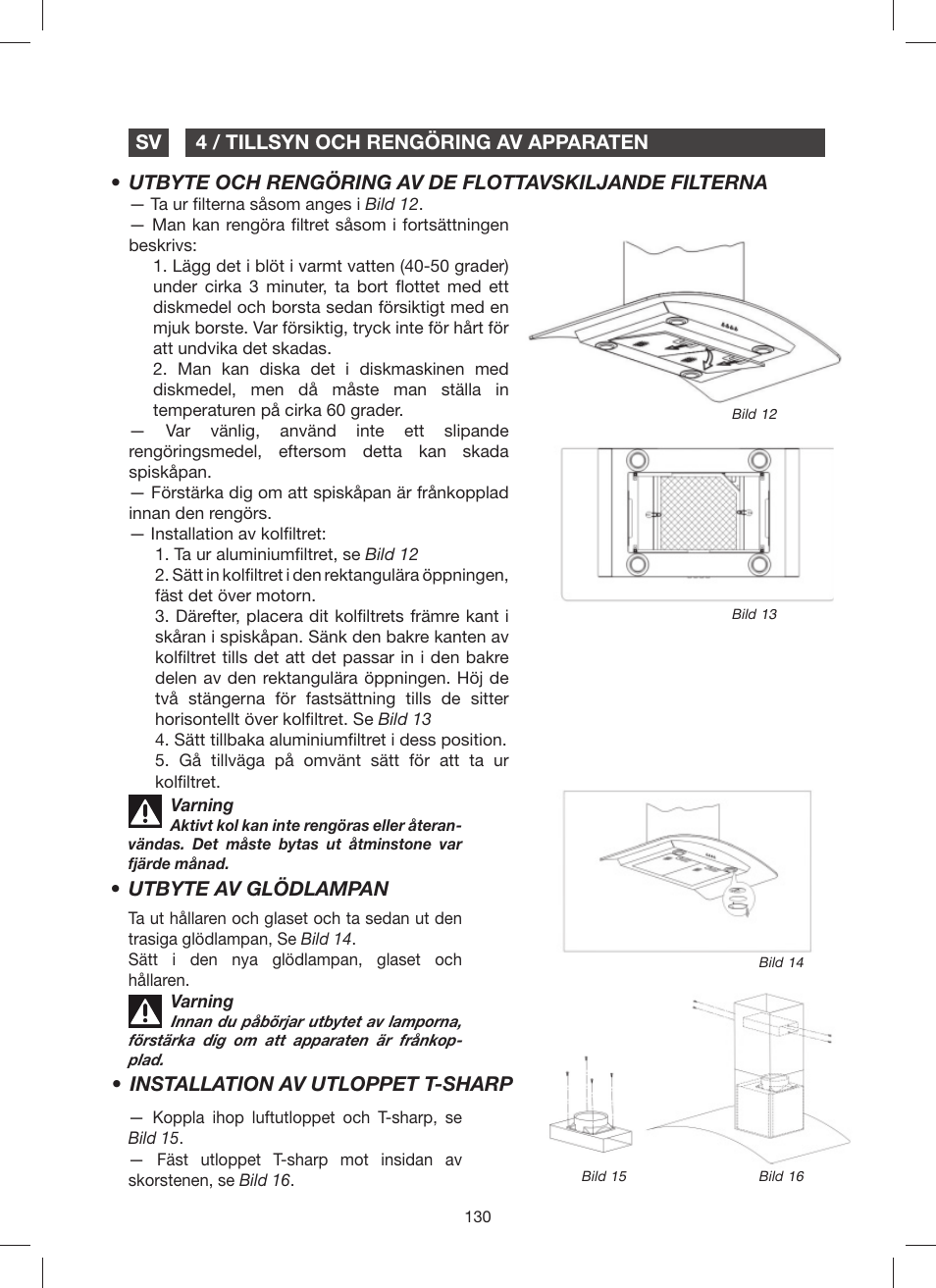 Installation av utloppet t-sharp | Fagor 9CFV92IX User Manual | Page 130 / 144