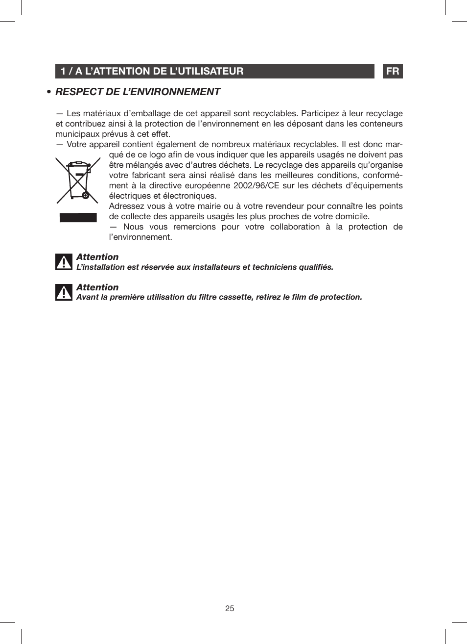 Fagor 9CFV92IX User Manual | Page 25 / 144