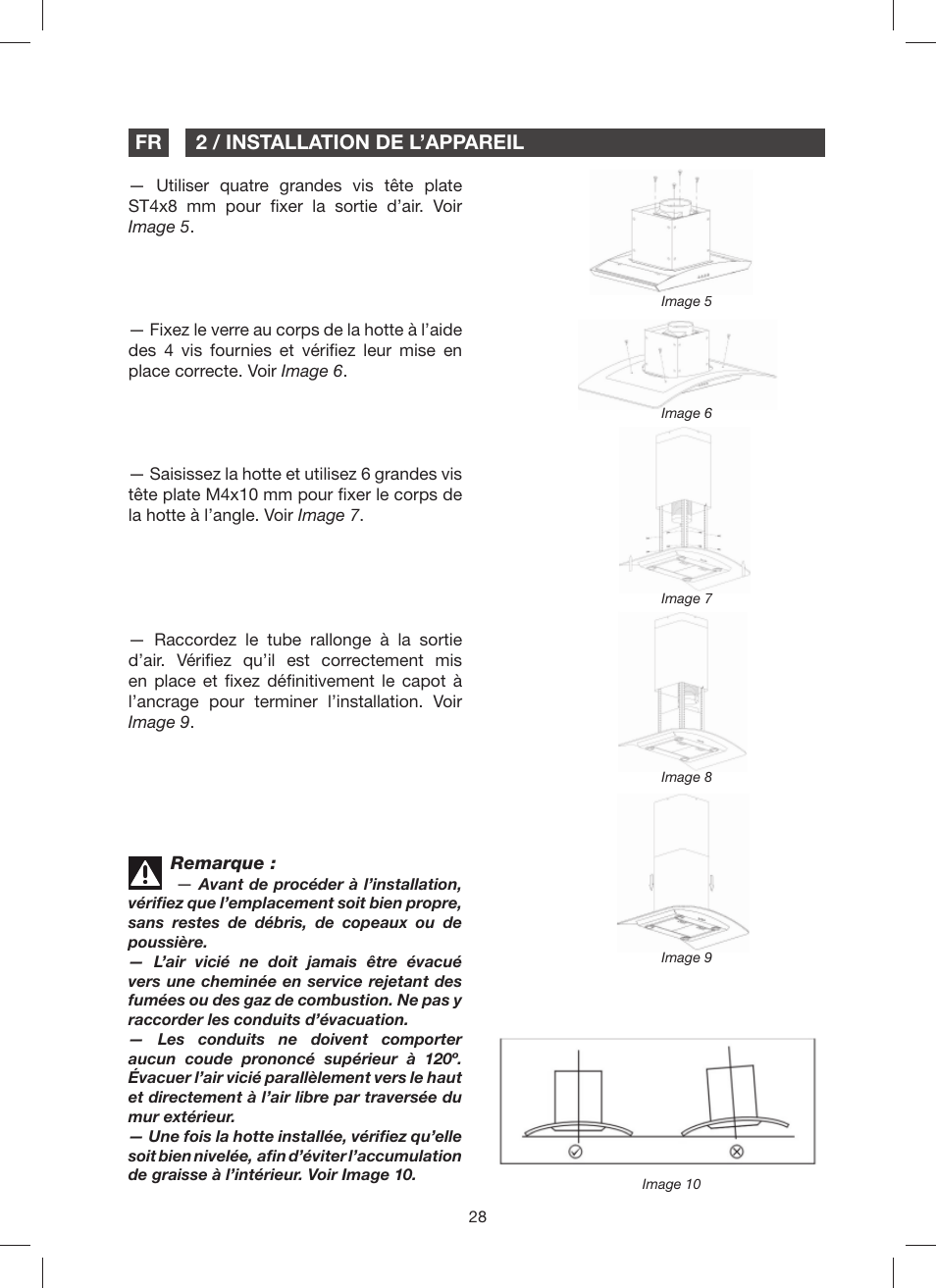 2 / installation de l’appareil fr | Fagor 9CFV92IX User Manual | Page 28 / 144