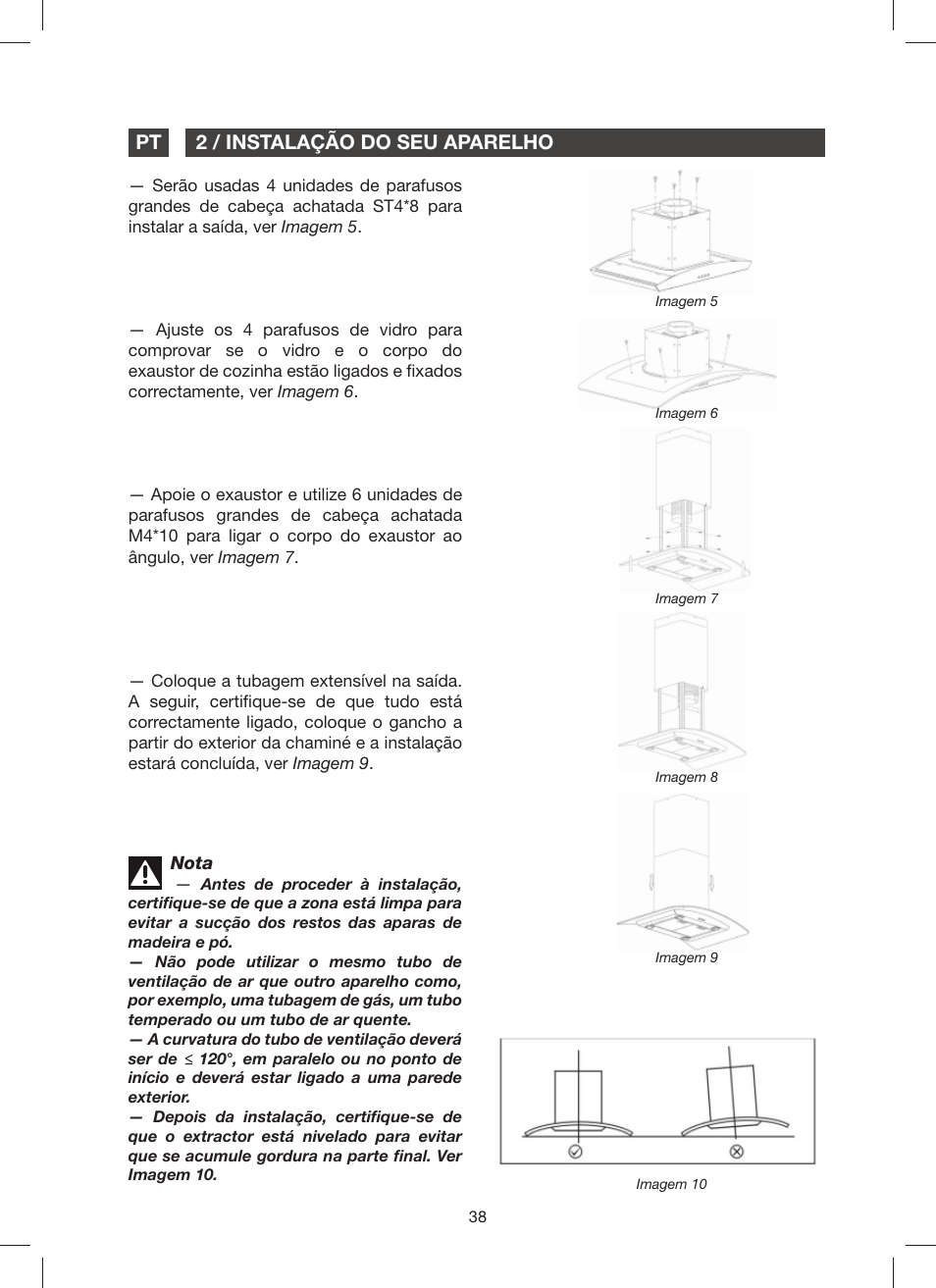 2 / instalação do seu aparelho pt | Fagor 9CFV92IX User Manual | Page 38 / 144