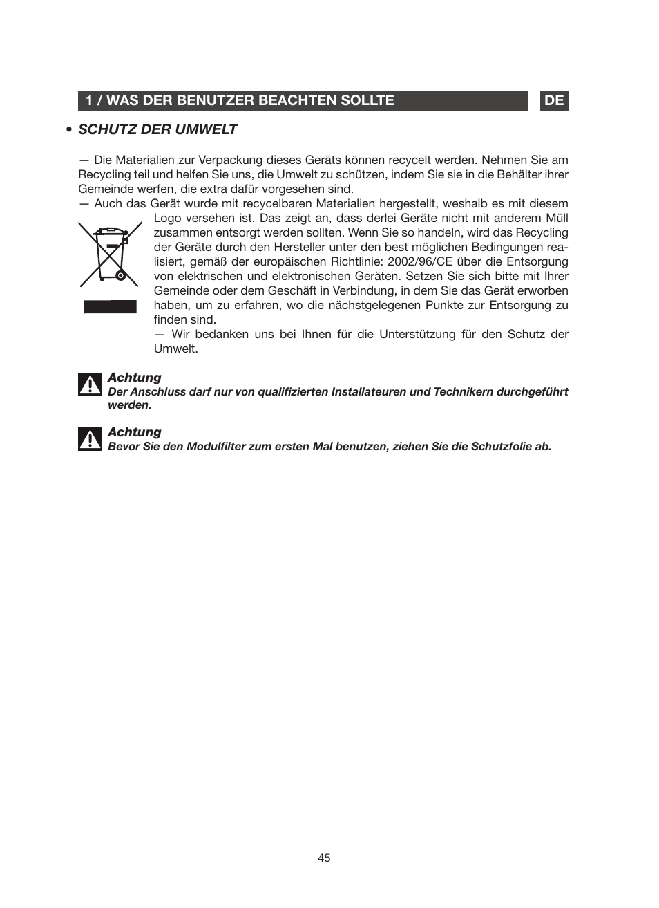 Fagor 9CFV92IX User Manual | Page 45 / 144