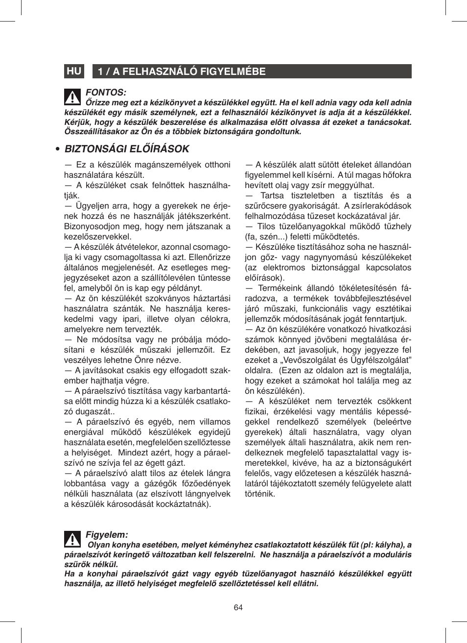 Fagor 9CFV92IX User Manual | Page 64 / 144