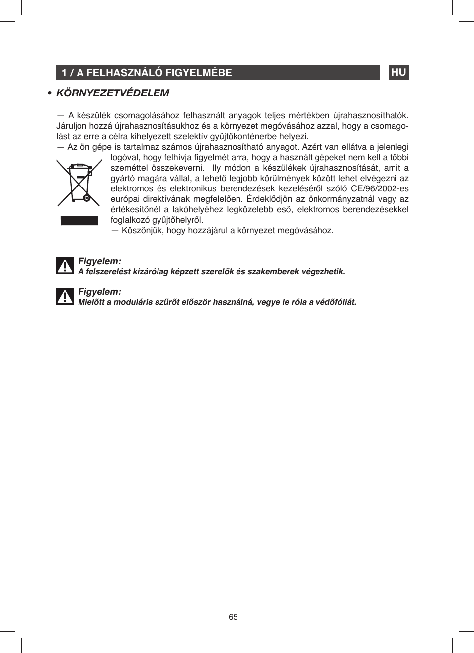 Fagor 9CFV92IX User Manual | Page 65 / 144