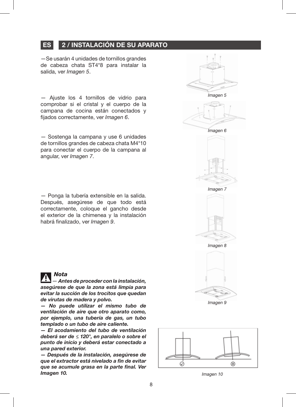 2 / instalación de su aparato es | Fagor 9CFV92IX User Manual | Page 8 / 144
