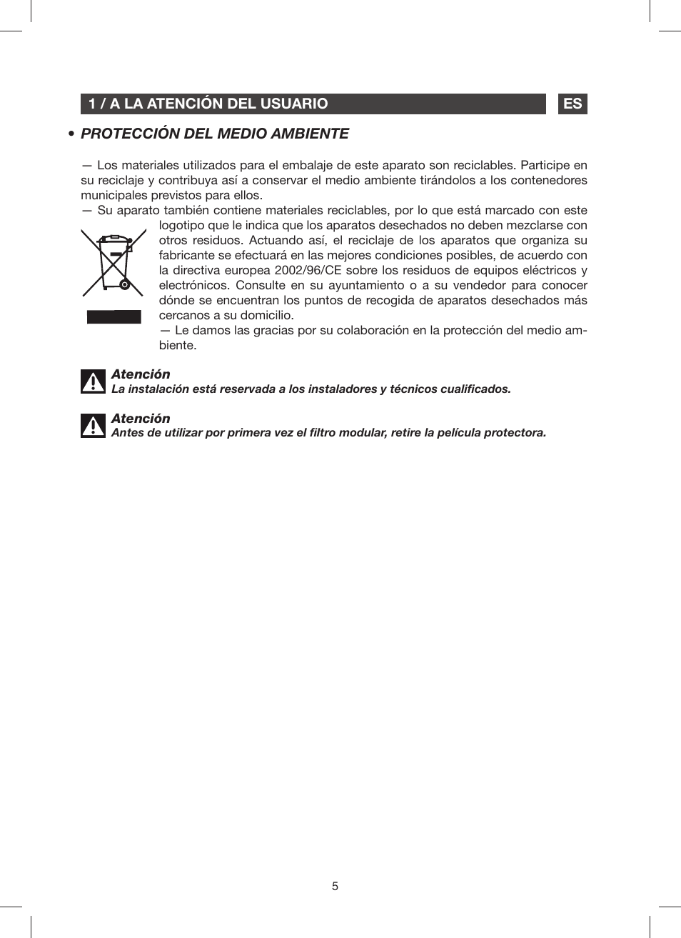 Fagor 9CFM60N User Manual | Page 5 / 144