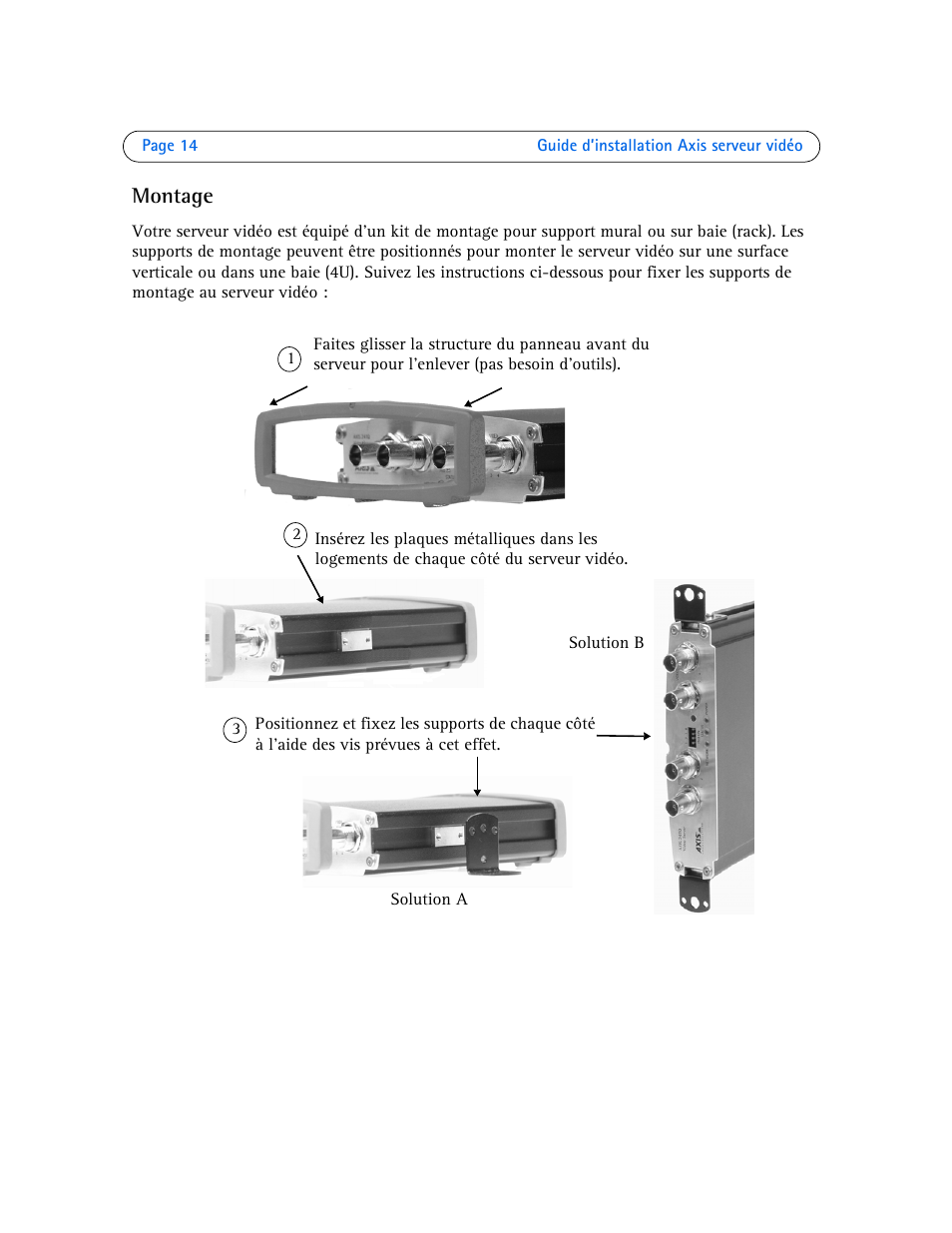 Montage | Axis Communications Axis Video Server AXIS 242S IV User Manual | Page 14 / 54