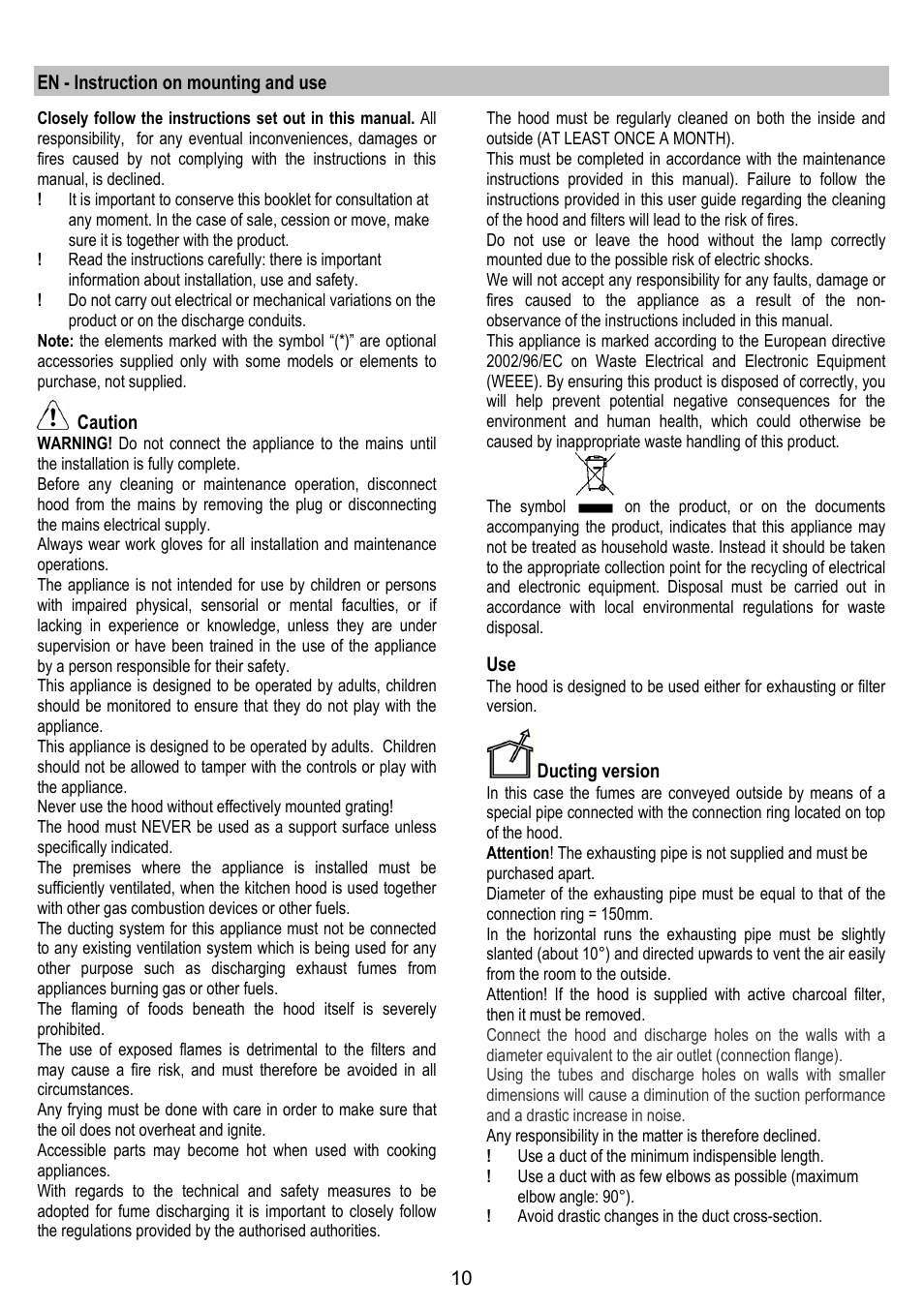 Fagor CFP-60AX User Manual | Page 10 / 40