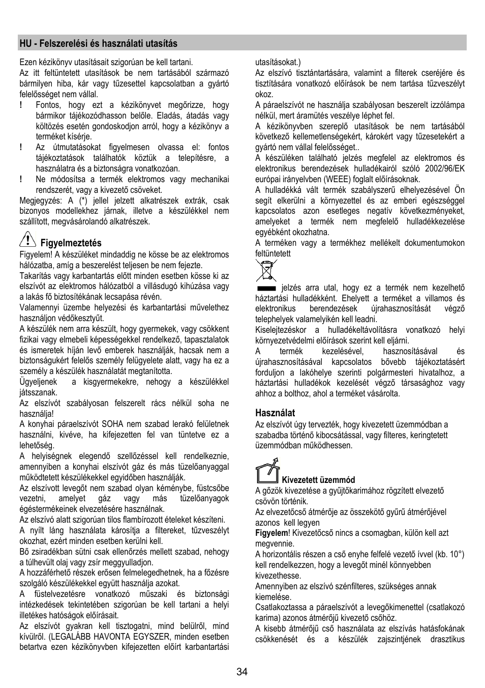 Fagor CFP-60AX User Manual | Page 34 / 40