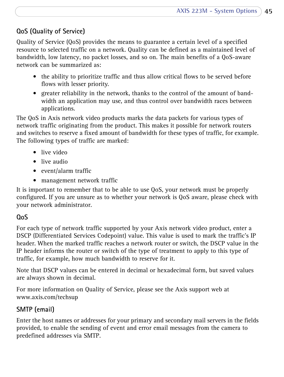 Axis Communications AXIS 223M User Manual | Page 45 / 70