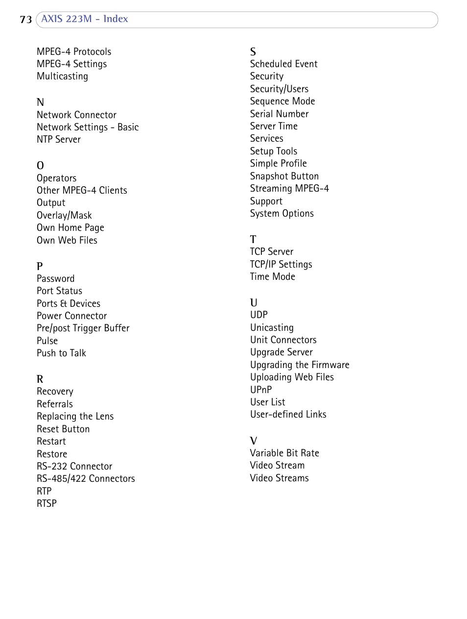 Axis Communications AXIS 223M User Manual | Page 70 / 70