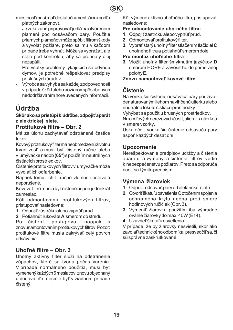 Údržba | Fagor AF2-627IX User Manual | Page 19 / 20