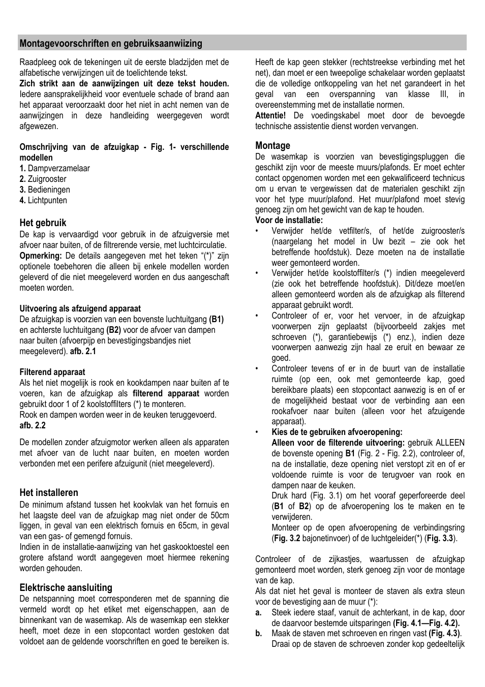 Montagevoorschriften en gebruiksaanwiizing, Het gebruik, Het installeren | Elektrische aansluiting, Montage | Fagor AF3-617IX User Manual | Page 15 / 33