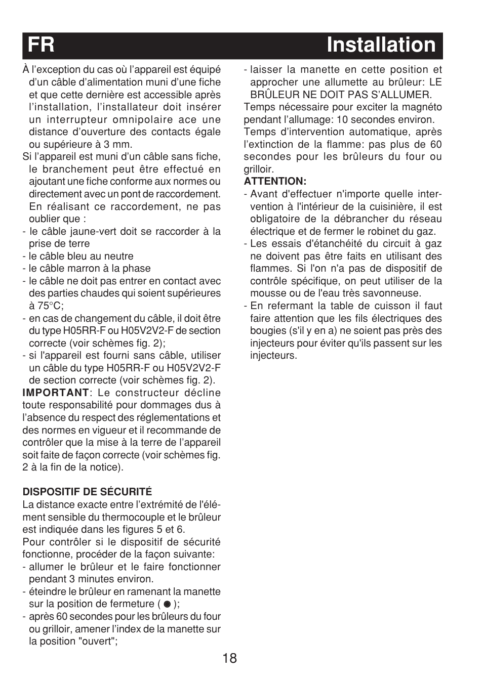 Fr installation | Fagor 3CF-540SI BUT User Manual | Page 18 / 48