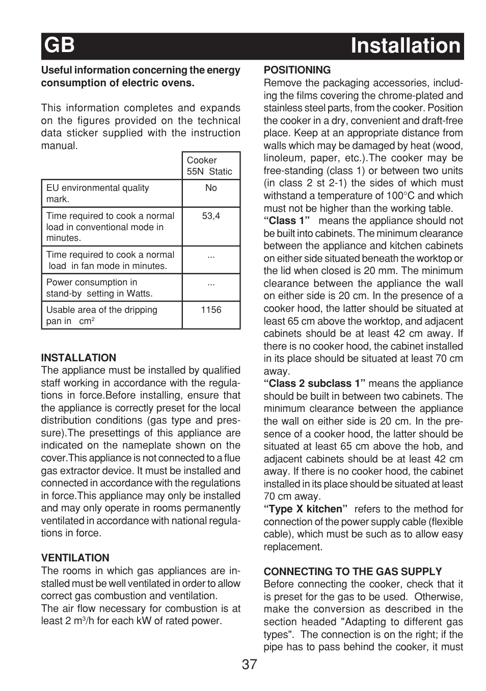 Installation gb | Fagor 3CF-540SI BUT User Manual | Page 37 / 48