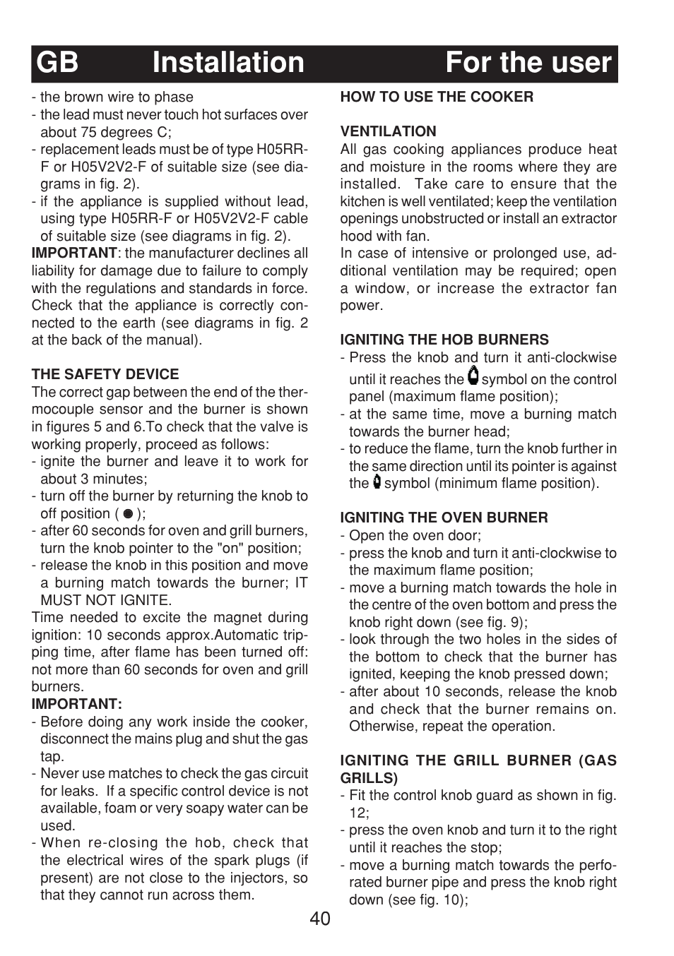 Gb installation for the user | Fagor 3CF-540SI BUT User Manual | Page 40 / 48