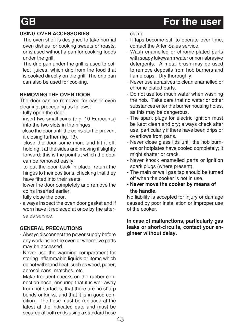 Gb for the user | Fagor 3CF-540SI BUT User Manual | Page 43 / 48