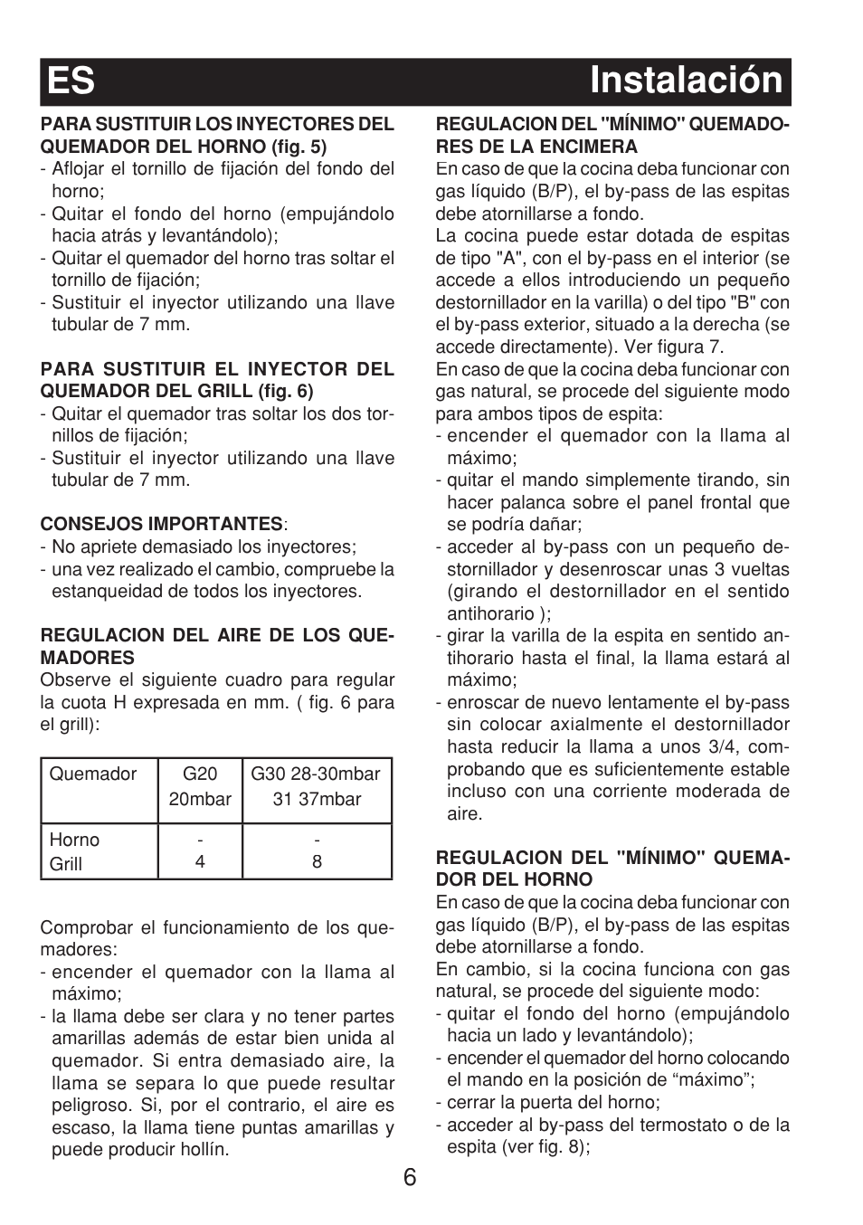 Instalación es | Fagor 3CF-540SI BUT User Manual | Page 6 / 48