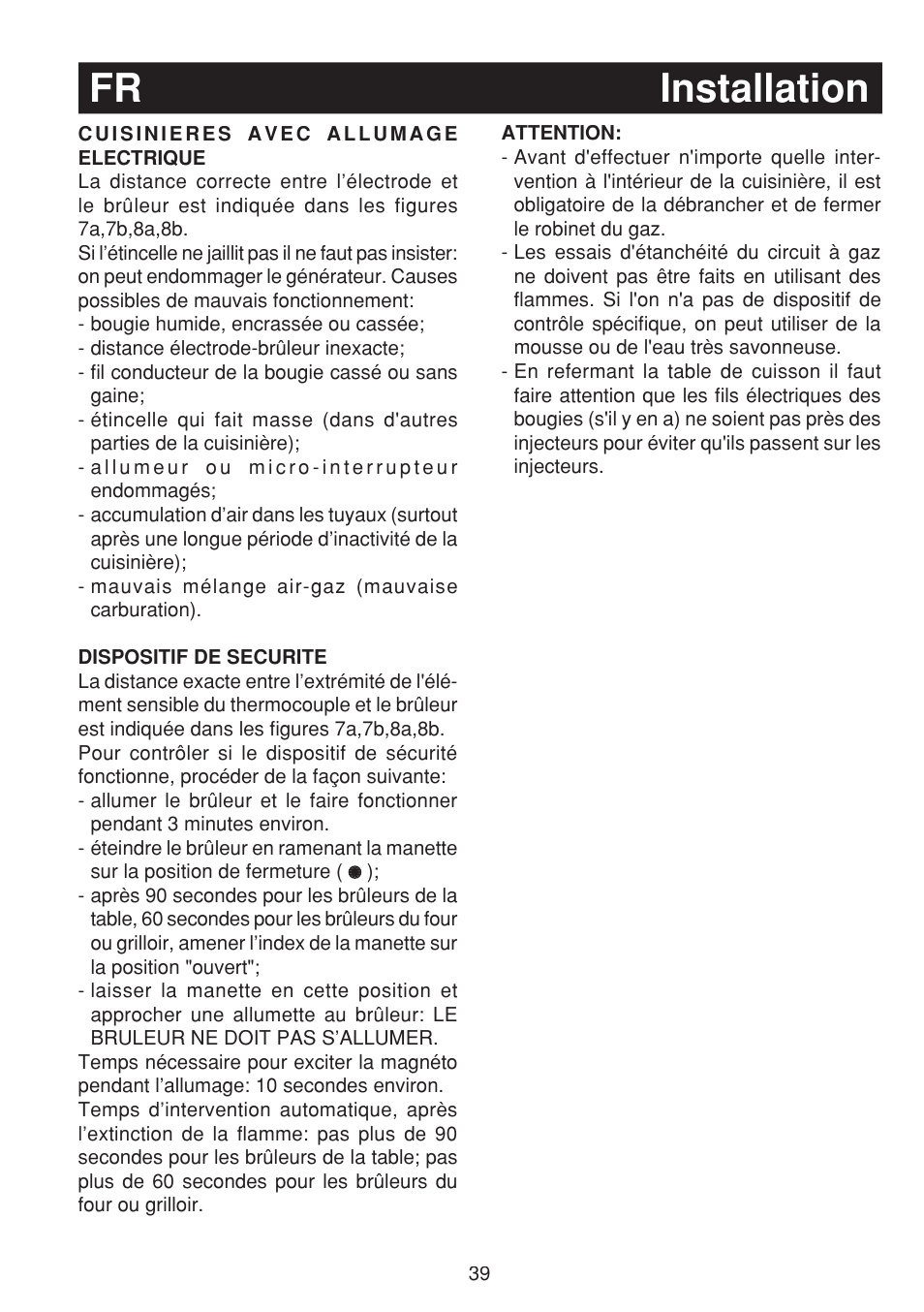 Fr installation | Fagor 3CF-950SXBUT User Manual | Page 39 / 48