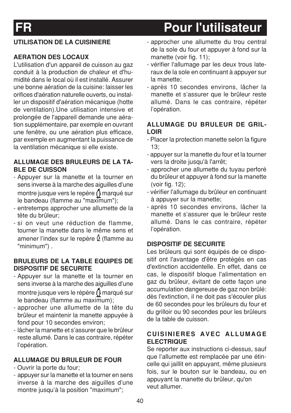 Fr pour l'utilisateur | Fagor 3CF-950SXBUT User Manual | Page 40 / 48