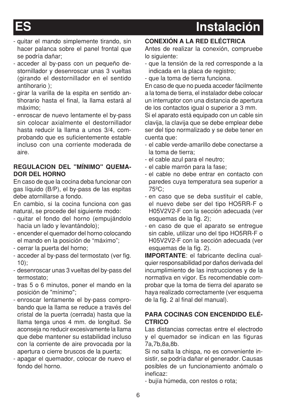 Instalación es | Fagor 3CF-950SXBUT User Manual | Page 6 / 48