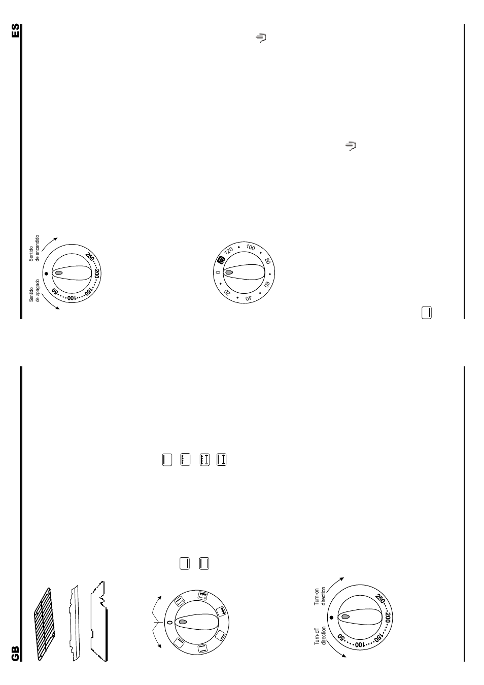 4oven, 2 function selector, 3 temperature selector | 4 minutero, 5 encendido y apagado del horno, 6 modalidades de uso | Fagor 4CF-564V User Manual | Page 11 / 34