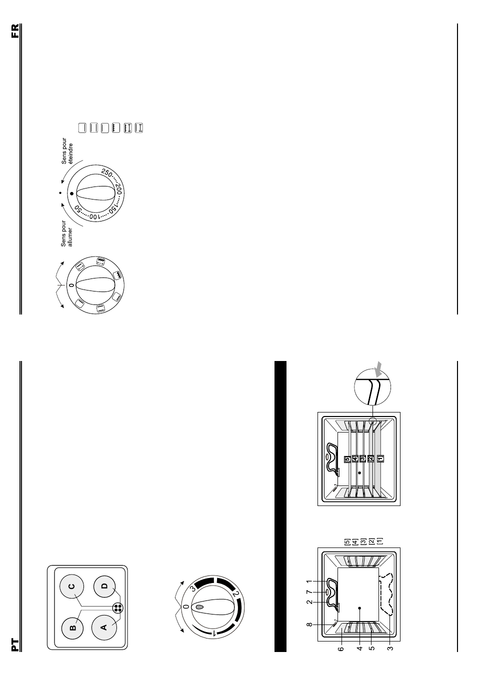 Forno, 3 selecteur du regulateur de temperature, 4 minuterie | 2 selecteur du four | Fagor 4CF-564V User Manual | Page 27 / 34