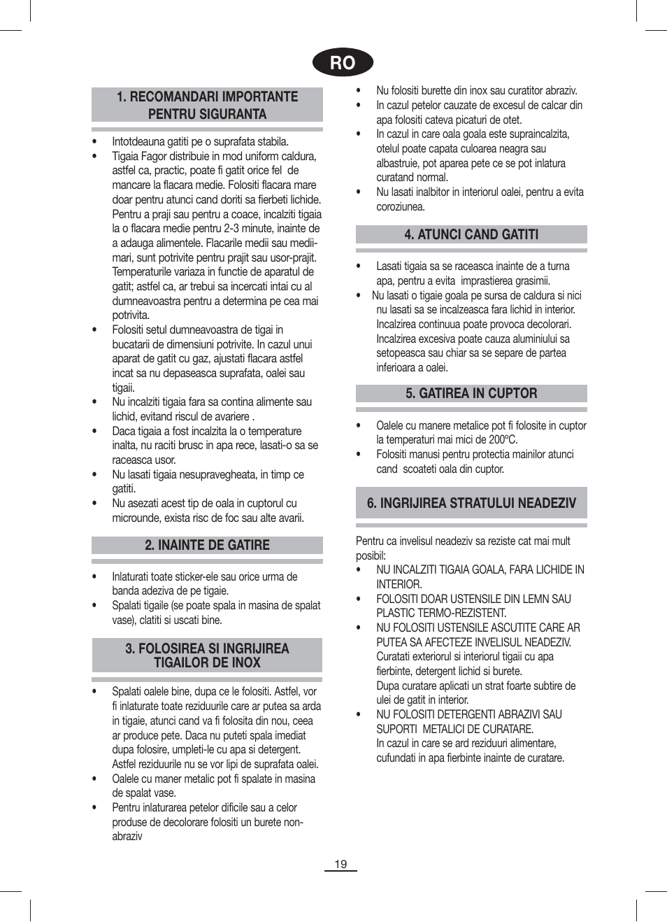 Fagor WOKECOFORZA28 User Manual | Page 19 / 20