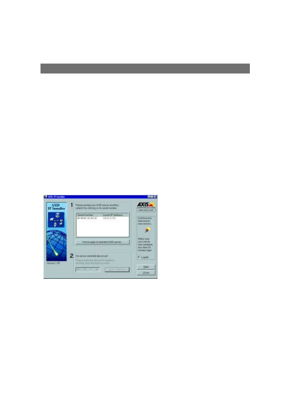 Using the axis ip installer | Axis Communications 2401 User Manual | Page 39 / 87