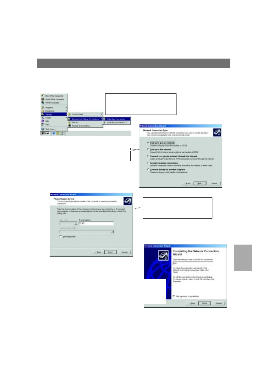Schritt b - erstellen einer dfü-netzwerkverbindung | Axis Communications 2401 User Manual | Page 63 / 87