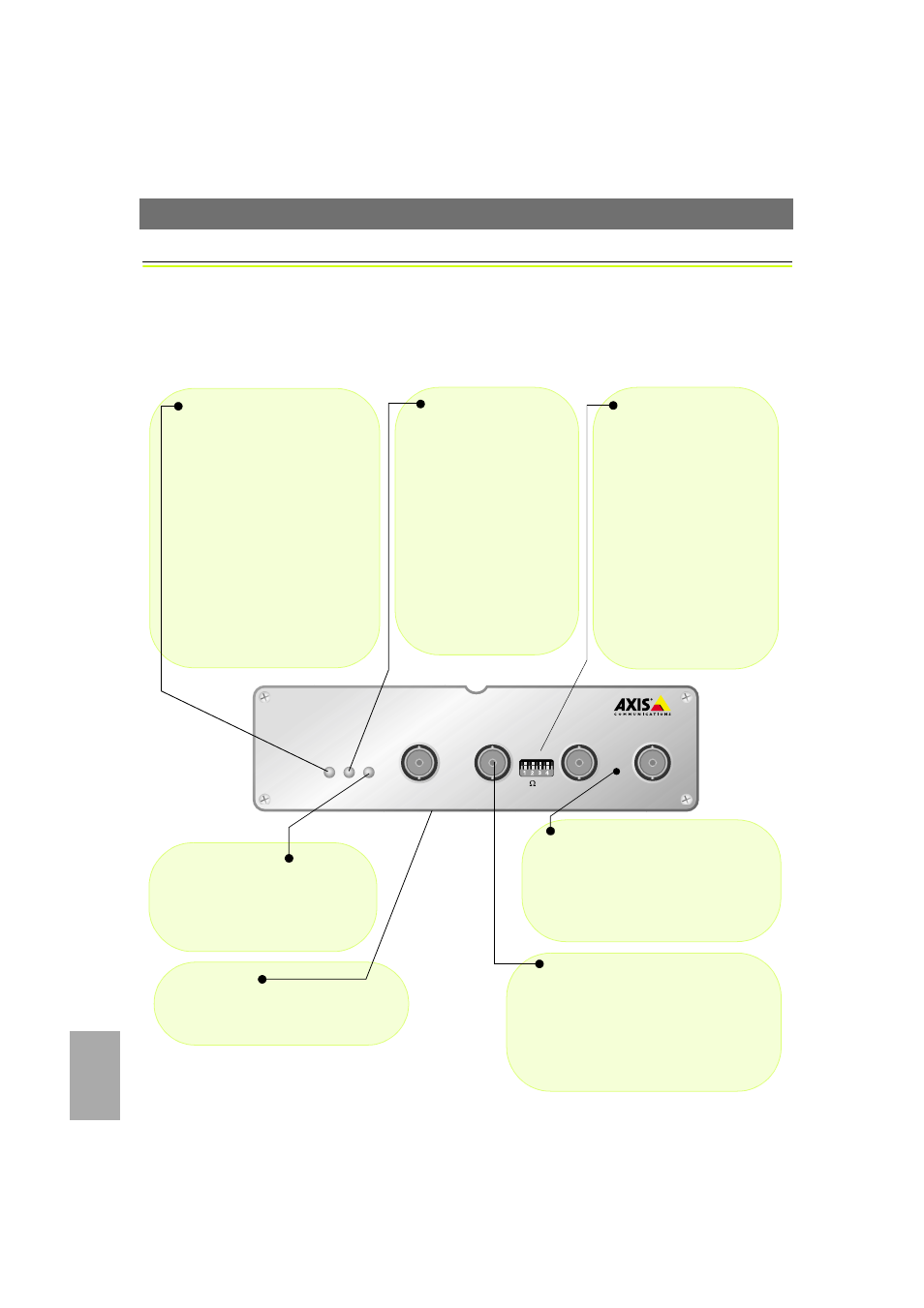 Descripción del producto, Axis 2400 panel frontal, Axis 2400 video server | Es pa ño l | Axis Communications 2401 User Manual | Page 76 / 87