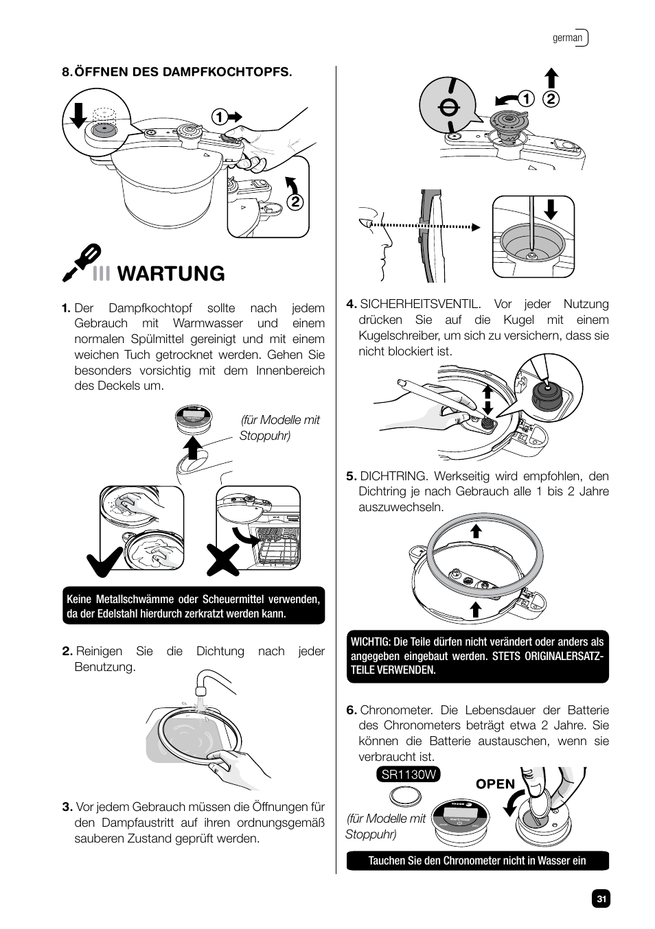 Iii wartung | Fagor CHEF XTRA User Manual | Page 31 / 88