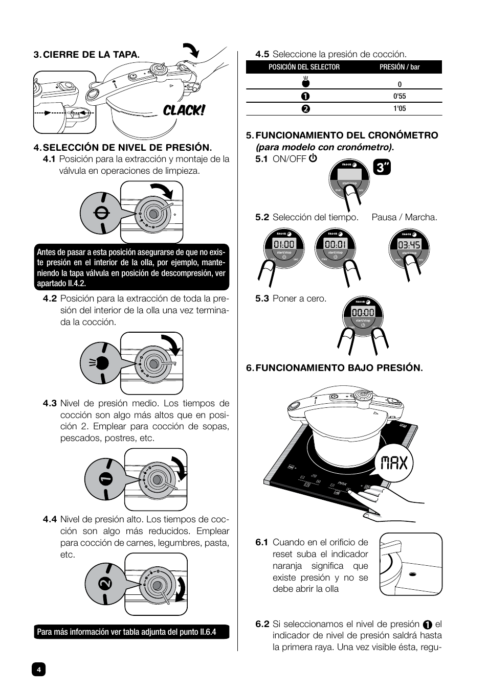 Clack | Fagor CHEF XTRA User Manual | Page 4 / 88