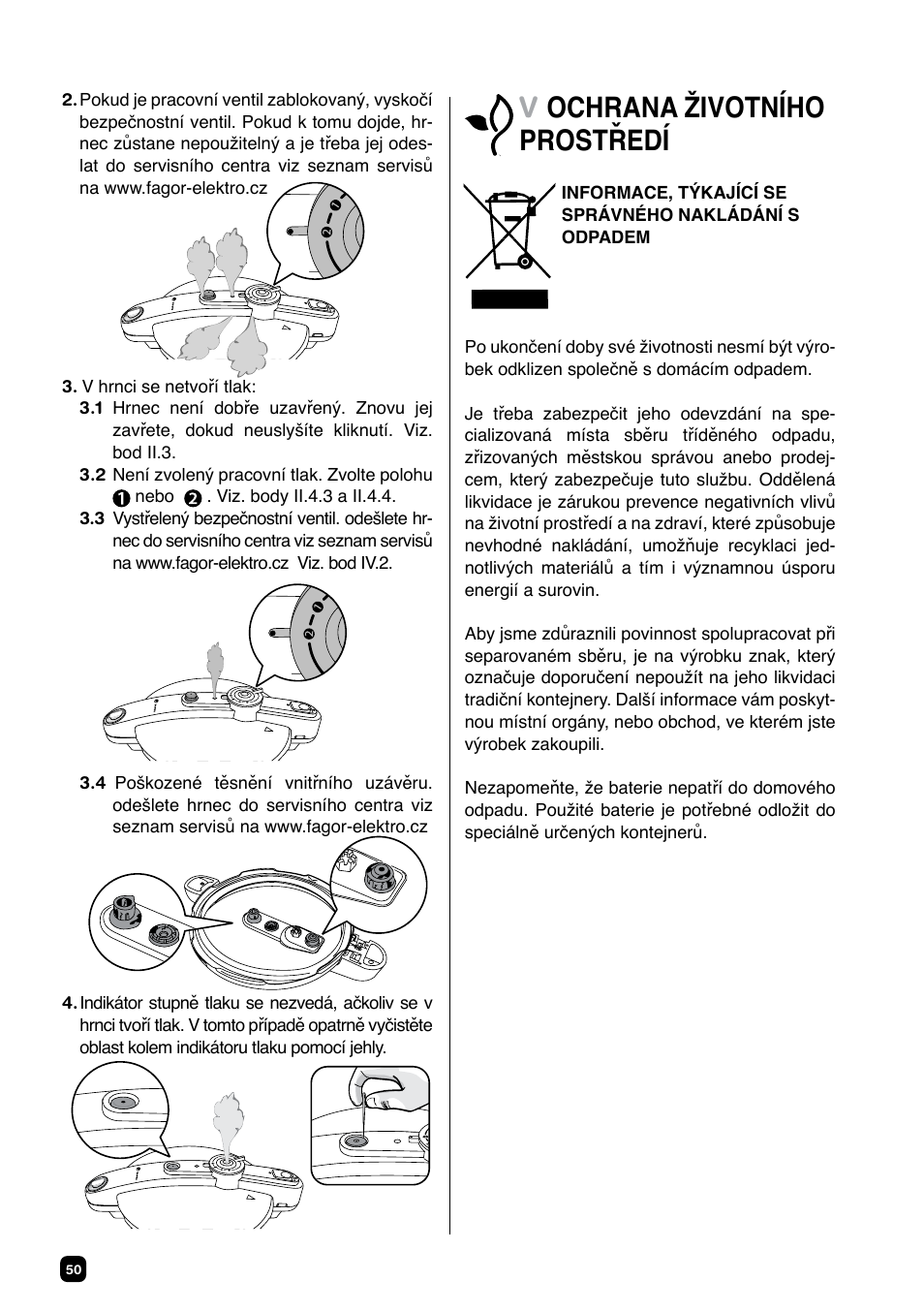 Vochrana životního prostředí | Fagor CHEF XTRA User Manual | Page 50 / 88