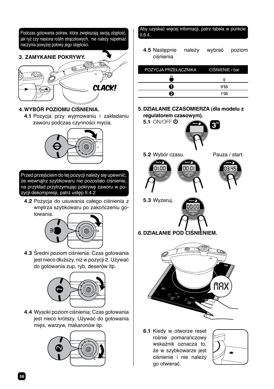Clack | Fagor CHEF XTRA User Manual | Page 58 / 88