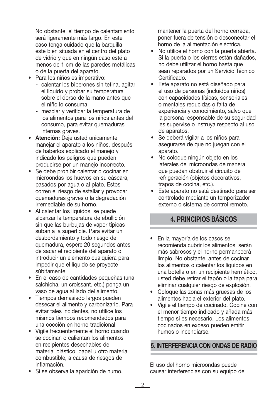 Principios básicos, Interferencia con ondas de radio | Fagor SPOUT-28BO User Manual | Page 3 / 67