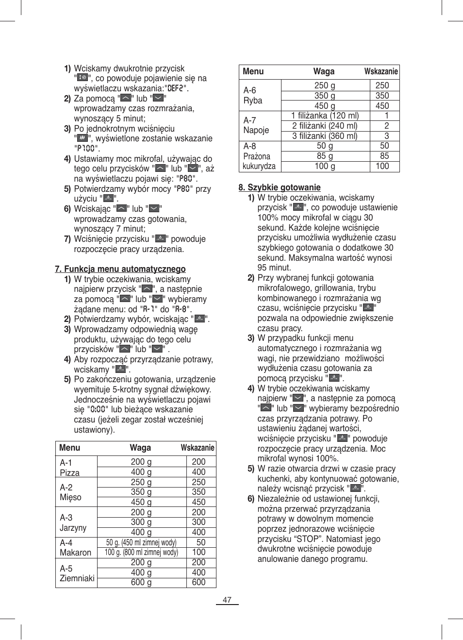 Fagor MO-23DG User Manual | Page 48 / 71