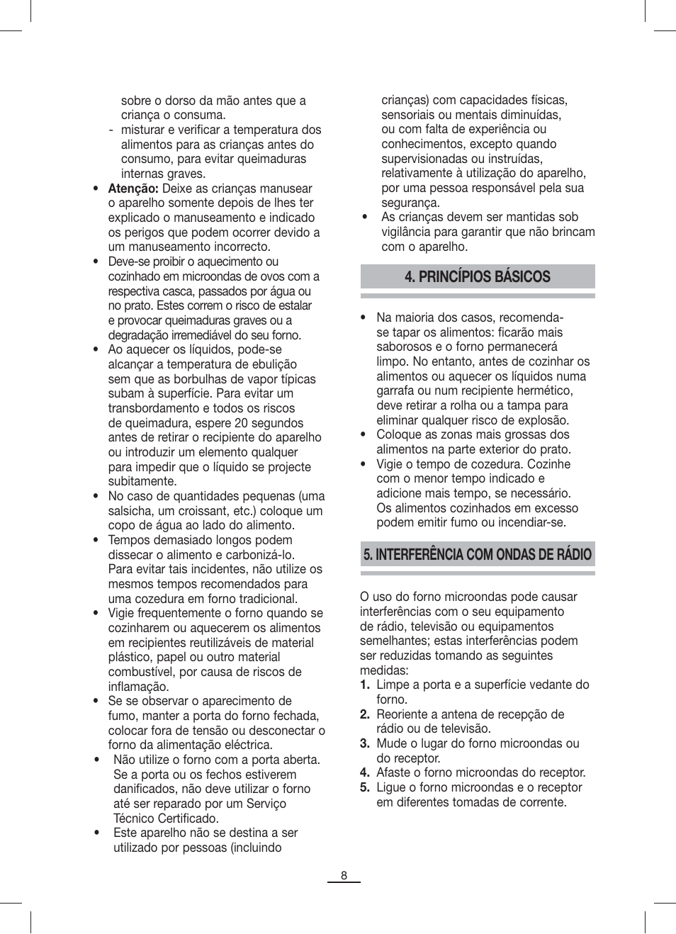 Princípios básicos, Interferência com ondas de rádio | Fagor MO-23DG User Manual | Page 9 / 71