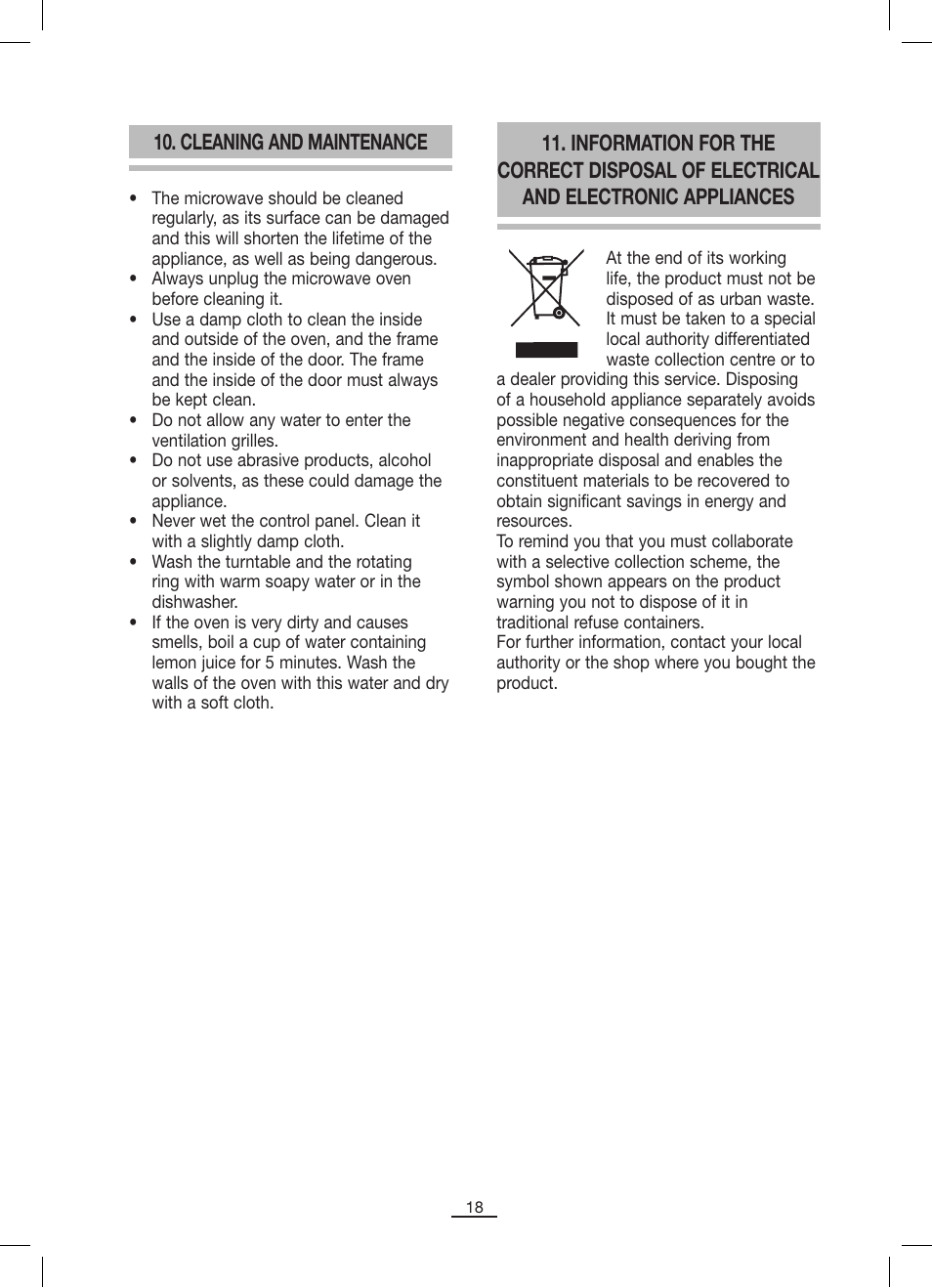 Cleaning and maintenance | Fagor MO-25DGM User Manual | Page 19 / 90