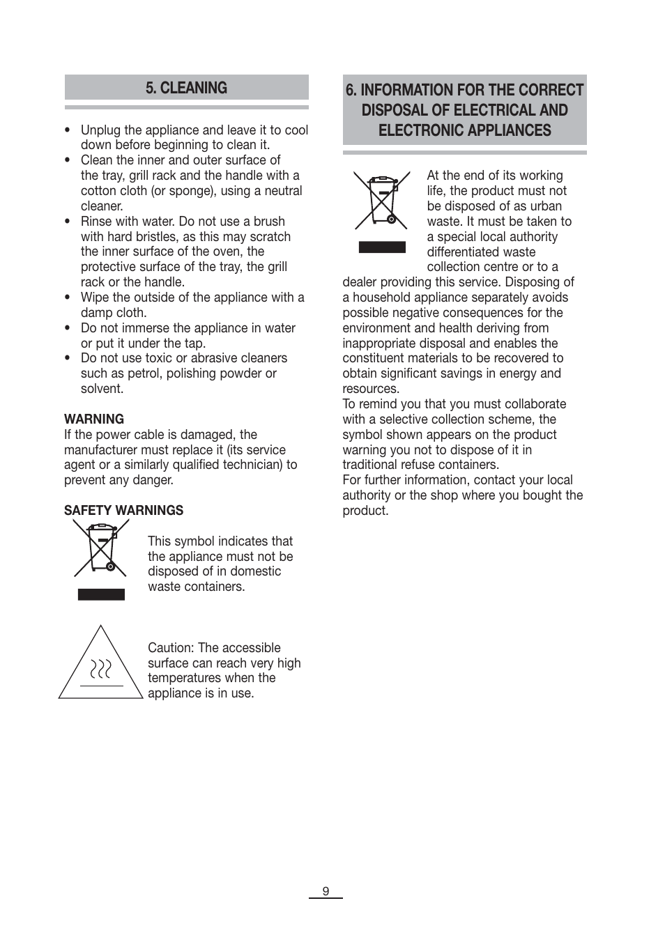 Cleaning | Fagor MH-16 User Manual | Page 10 / 37