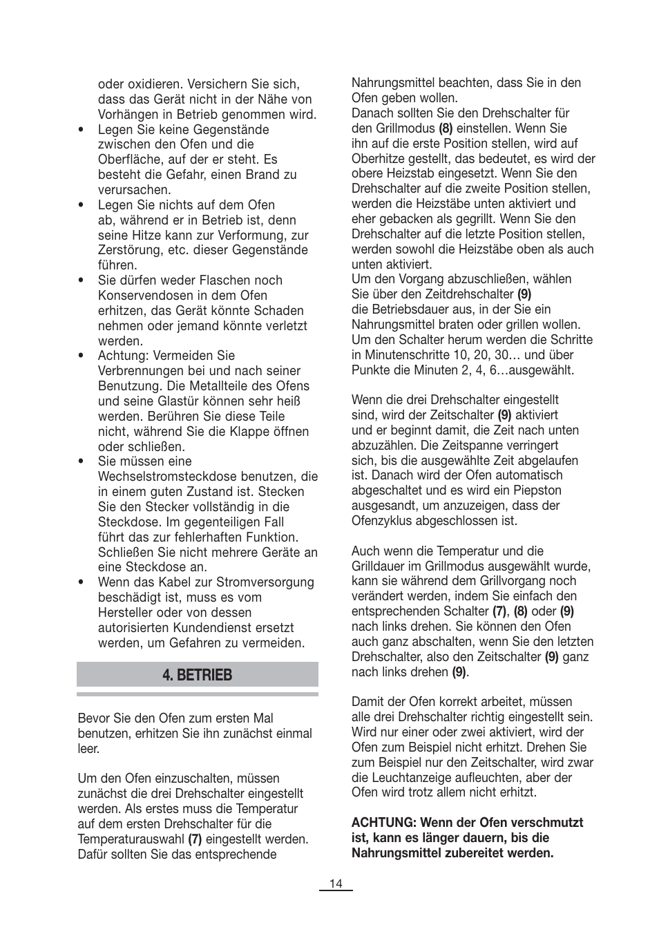 Betrieb | Fagor MH-16 User Manual | Page 15 / 37