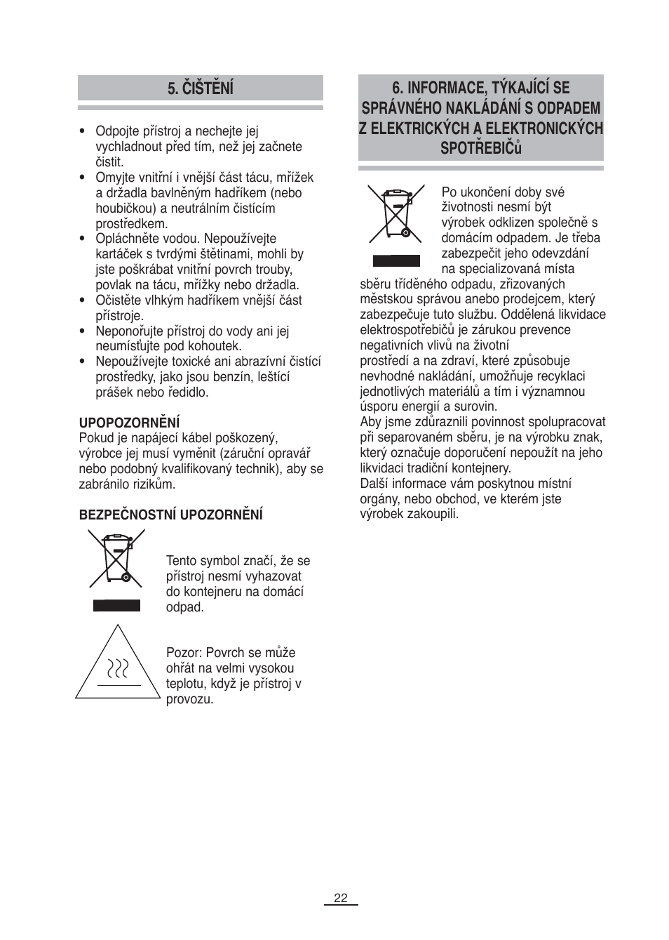 Čištění | Fagor MH-16 User Manual | Page 23 / 37