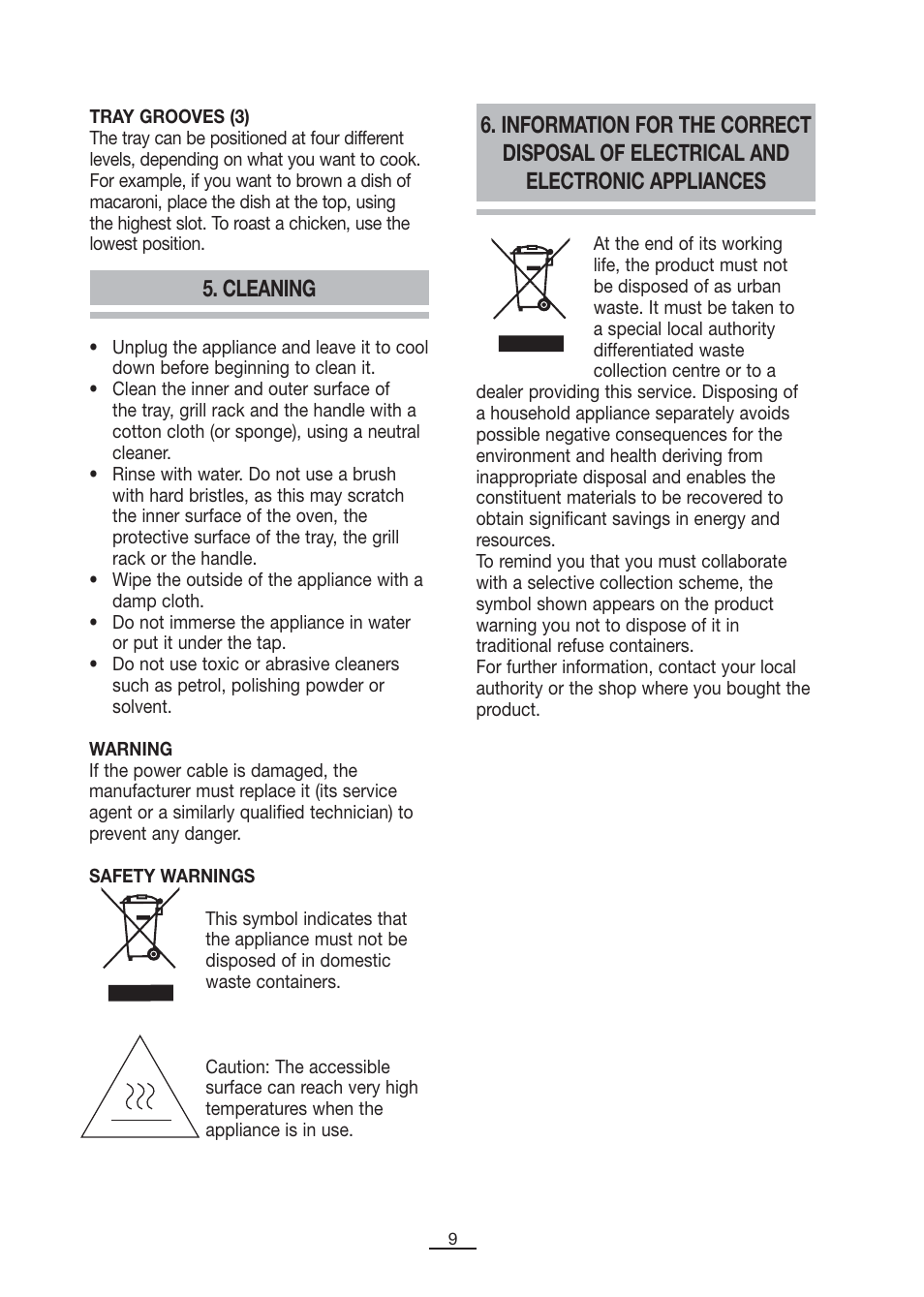 Cleaning | Fagor MH-26MF User Manual | Page 10 / 37